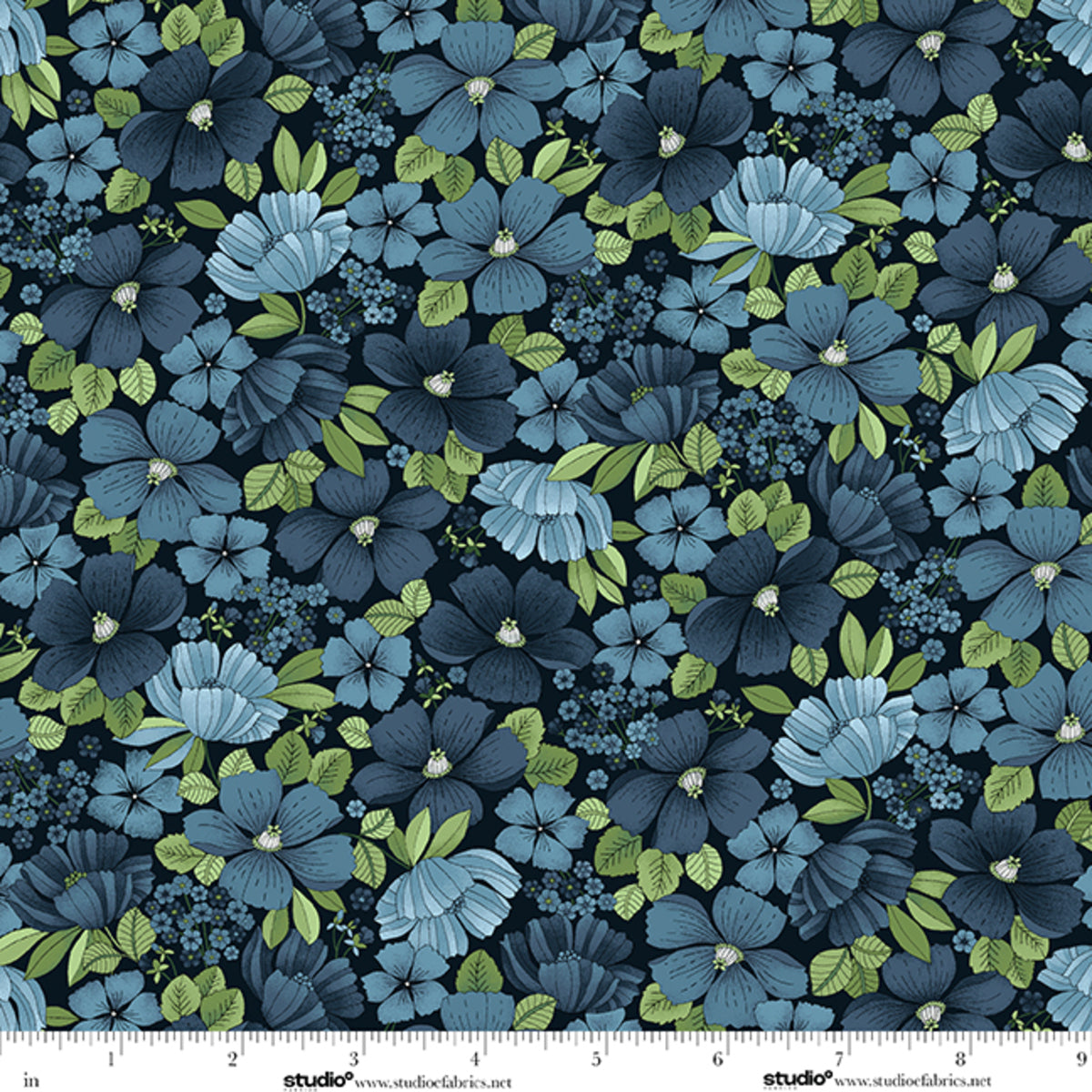 Bar Harbor Bar Harbor Floral Allover - Indigo by Chelsea DesignWorks
