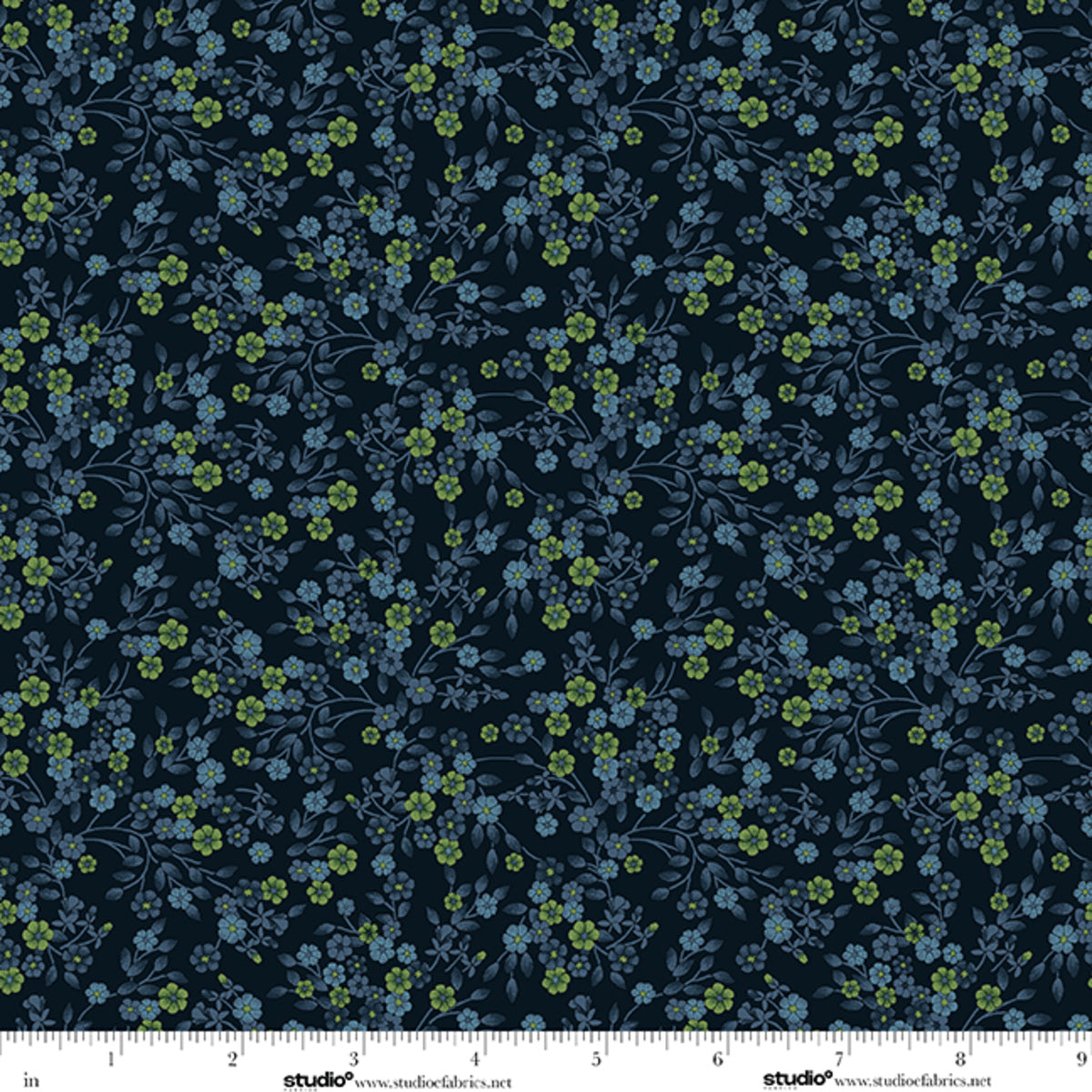Bar Harbor Bar Harbor Ditsy Floral Vine - Indigo by Chelsea DesignWorks