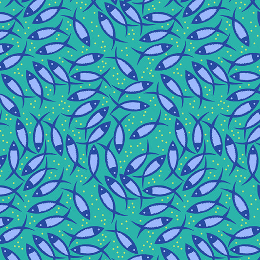 Fishy Business Fishy Business Stylized Fish with Dots - Jade by Mable Tari