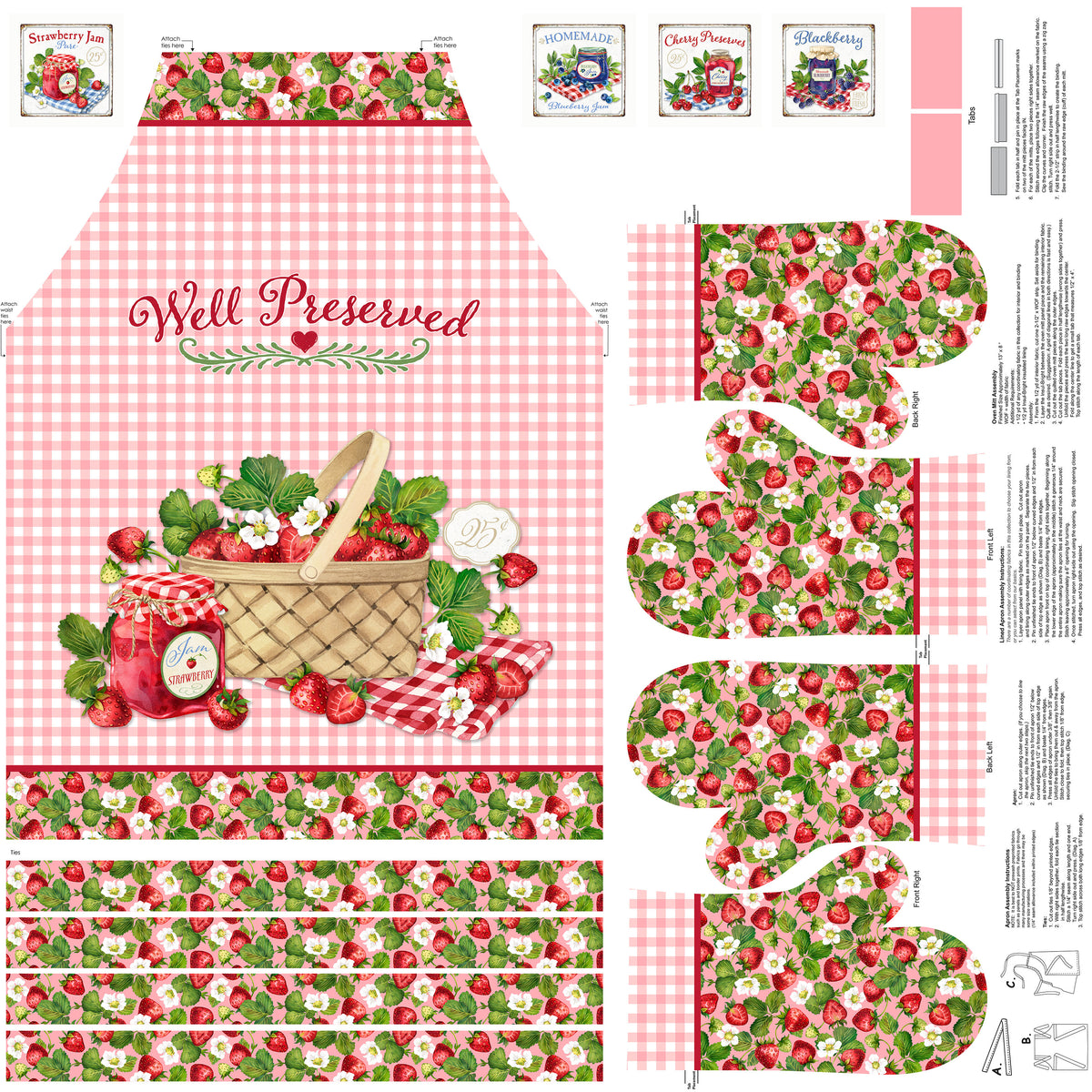 Well Preserved Apron Panel - White Multi