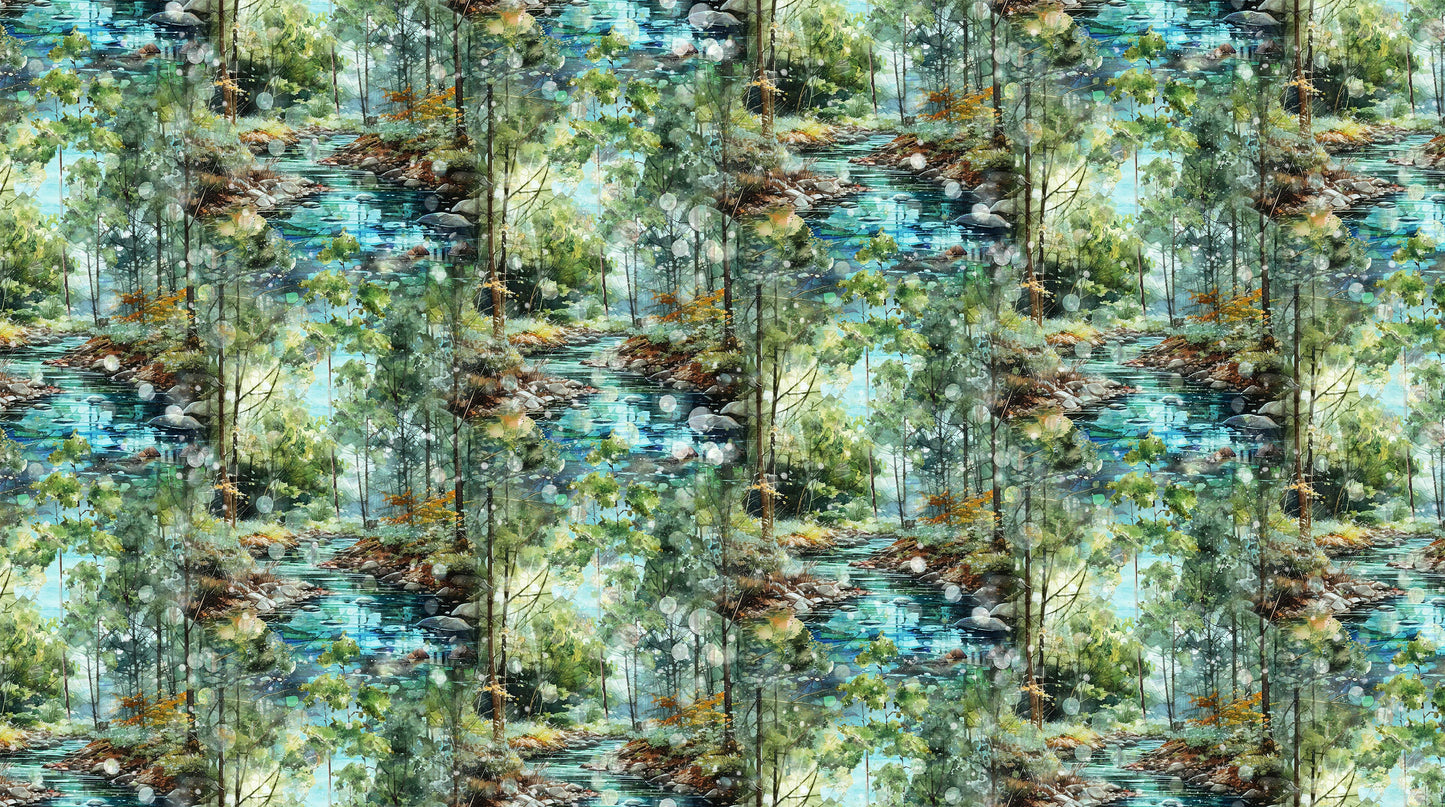 Serenity Springs - Scenic - Green Multi