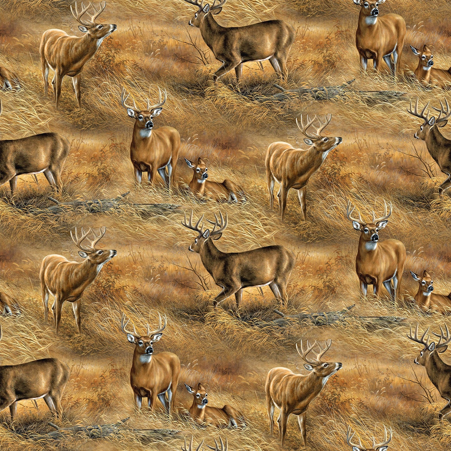 Birchwood - Naturescapes - Field Of Deer - Tan Multi
