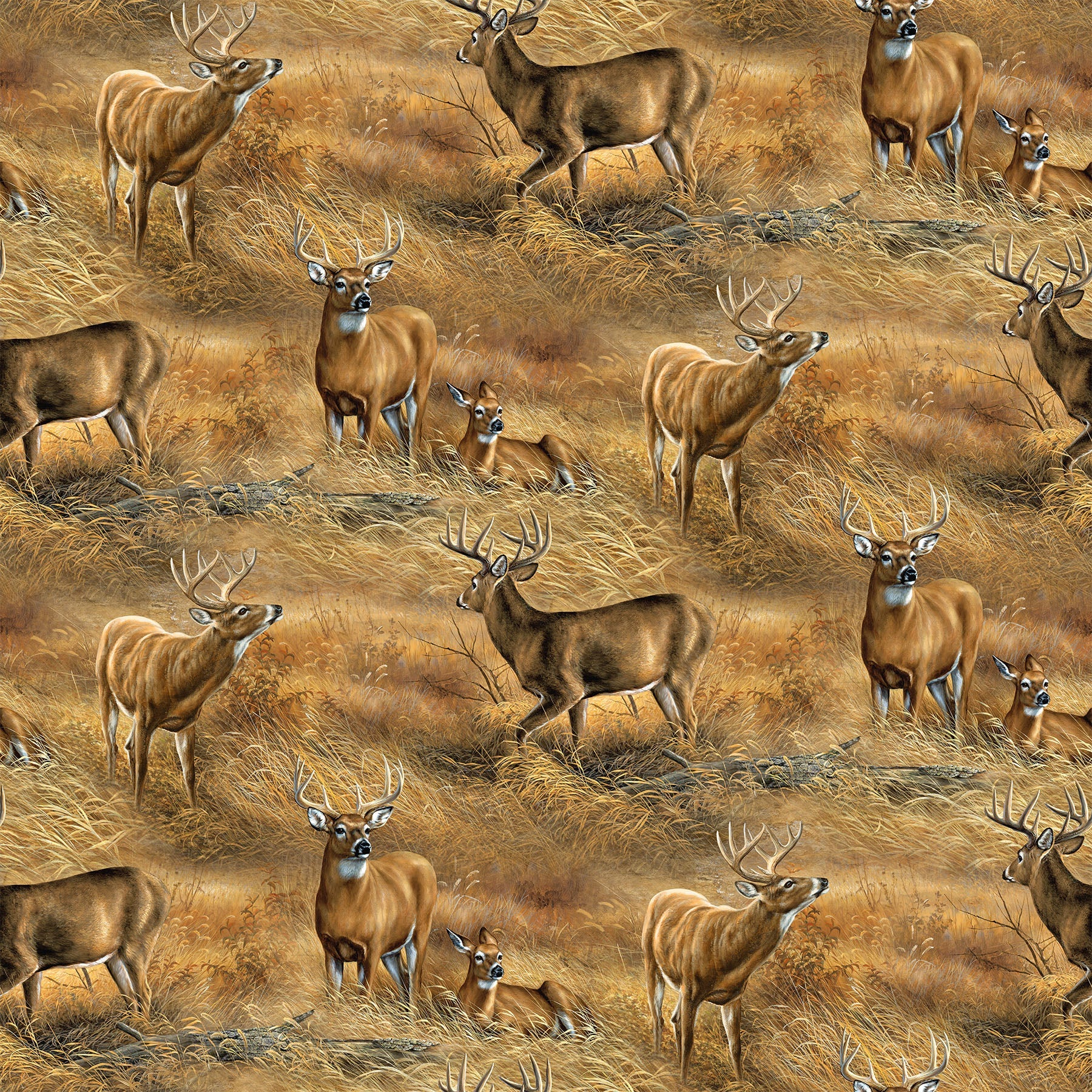 Birchwood - Naturescapes - Field Of Deer - Tan Multi