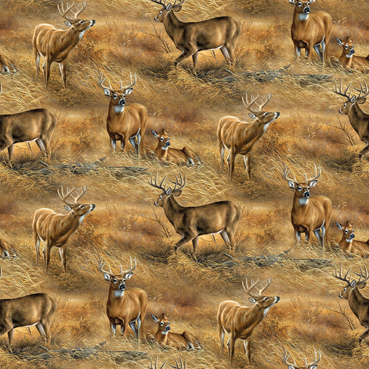 Birchwood - Naturescapes - Field Of Deer - Tan Multi