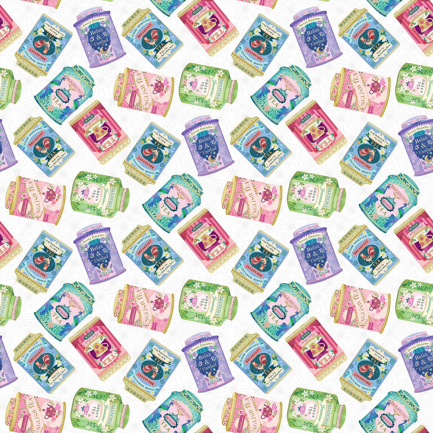 My Cup Of Tea - Tea Tins - White Multi