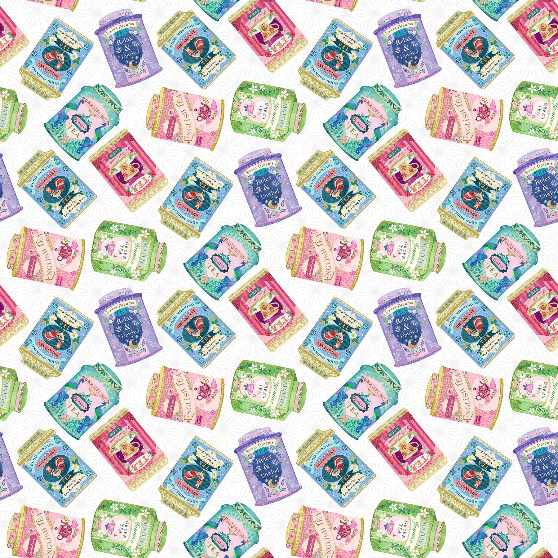 My Cup Of Tea - Tea Tins - White Multi