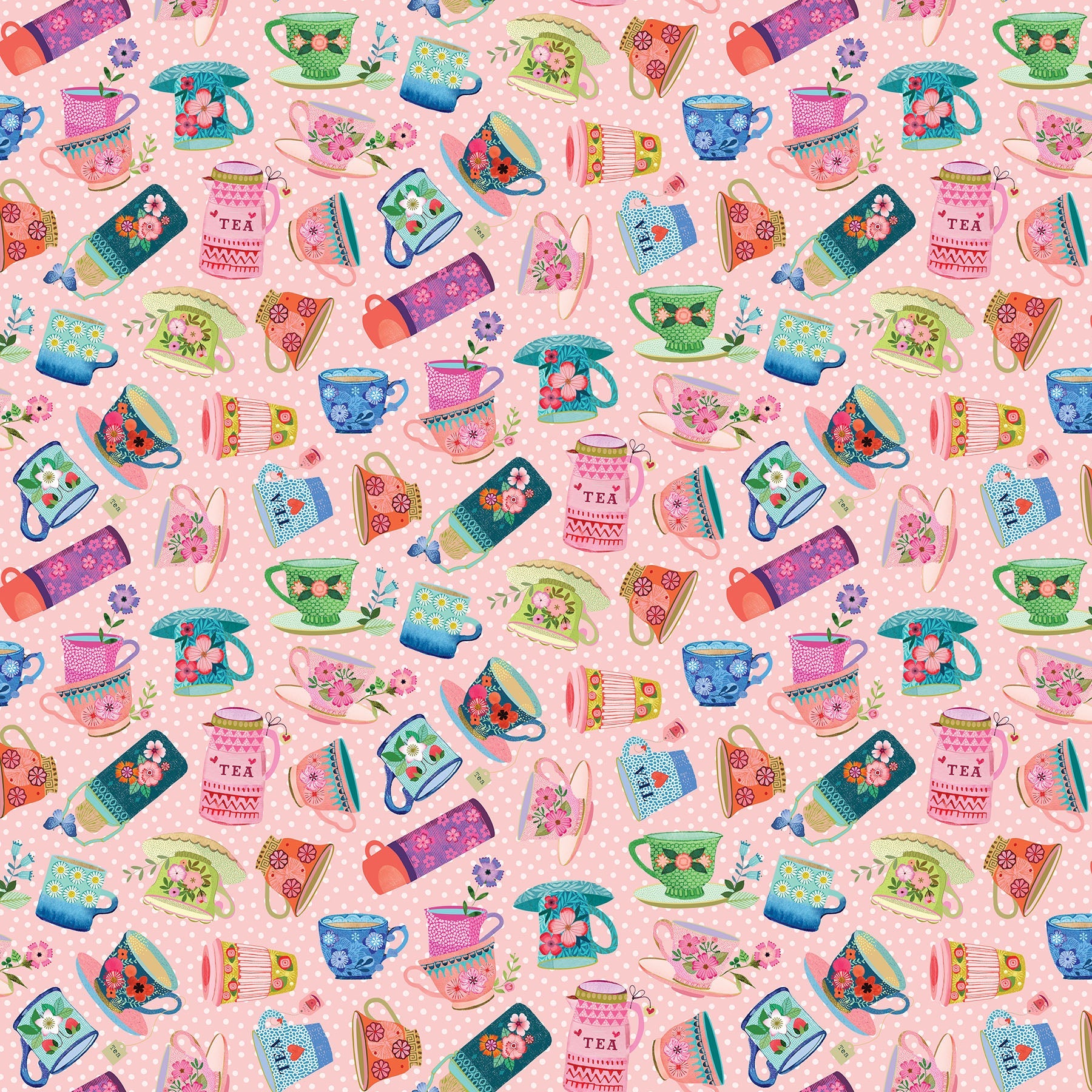 My Cup Of Tea - Tea Cups - Pink Multi