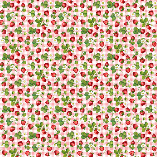 Well Preserved Strawberry Check - Pink Multi