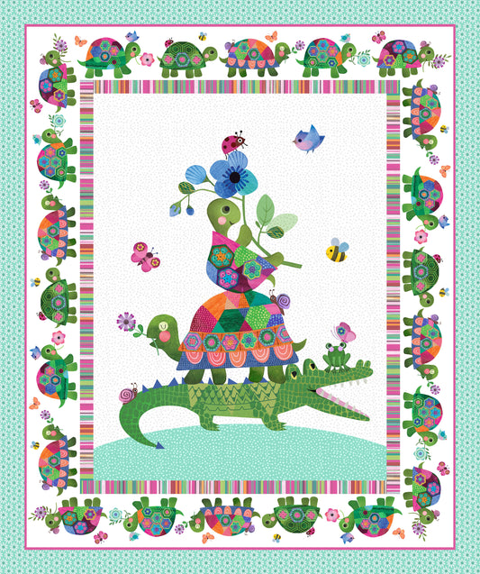 Topsy Turtles panel by Northcott Fabrics DP29315-10
