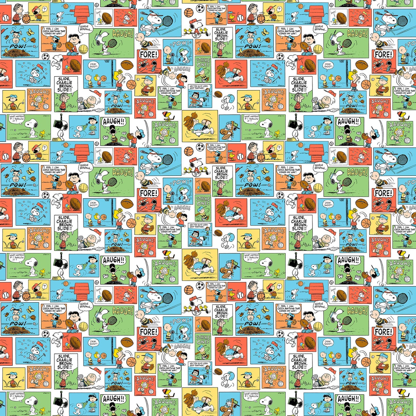 Peanuts - Yardage - Comics - White Multi