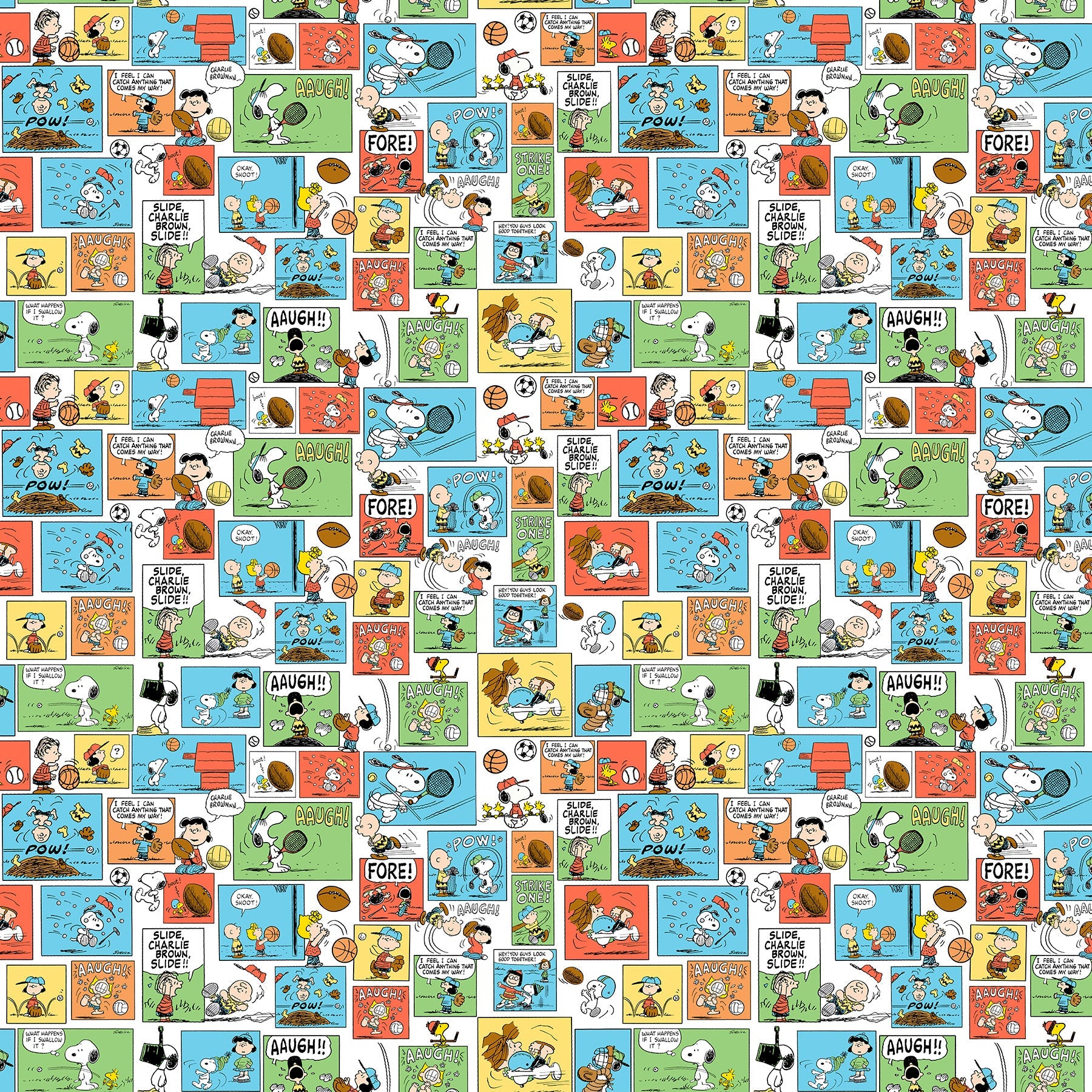 Peanuts - Yardage - Comics - White Multi