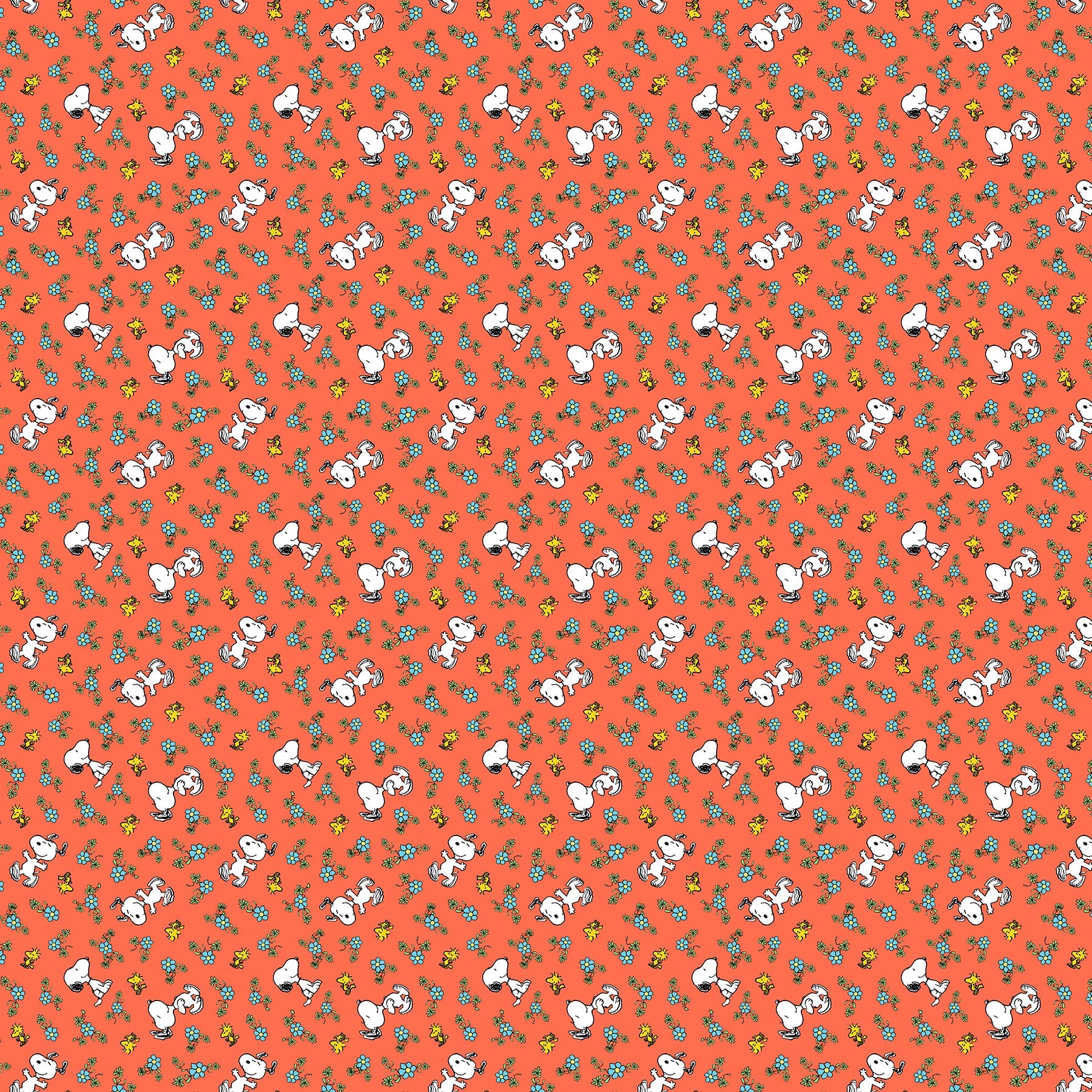 Peanuts - Yardage - Floral - R E D
