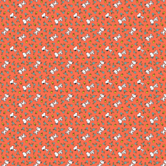 Peanuts - Yardage - Floral - R E D