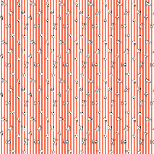 Peanuts - Yardage - Snoopy Stripe - Red White