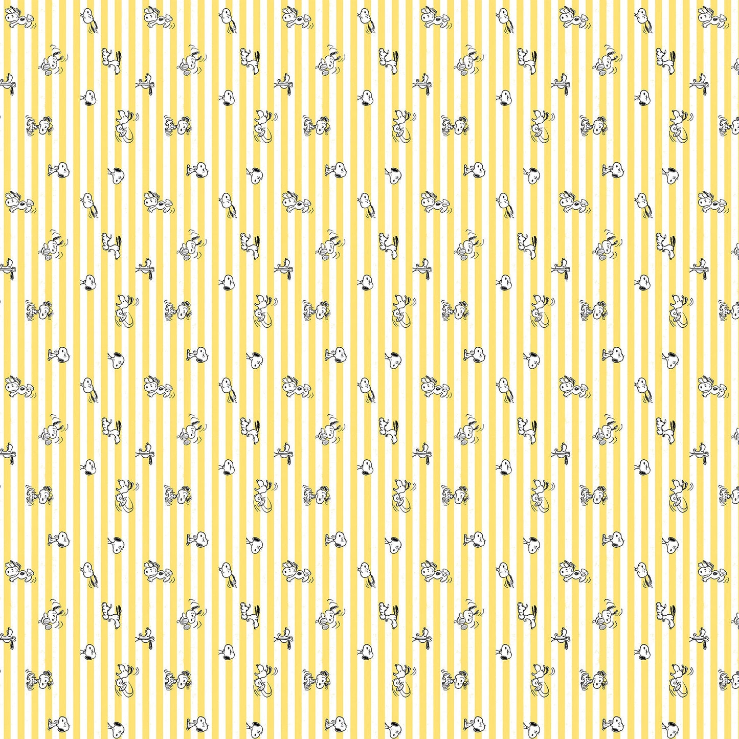 Peanuts - Yardage - Snoopy Stripe - Yellow White