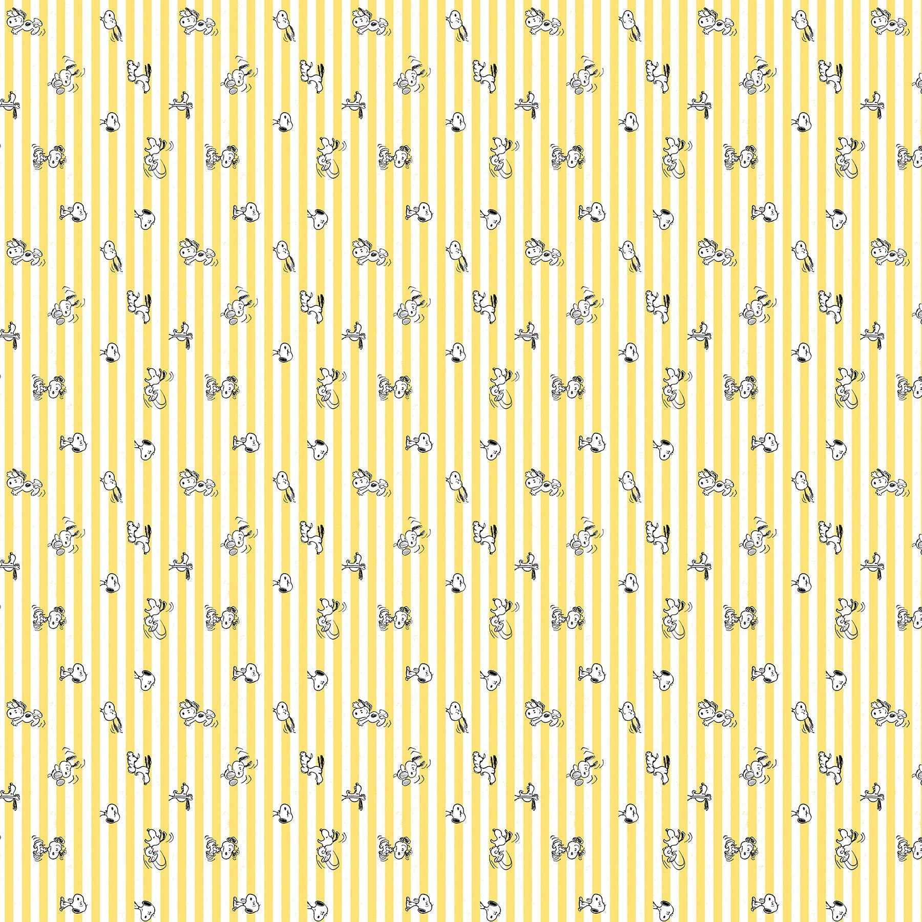 Peanuts - Yardage - Snoopy Stripe - Yellow White