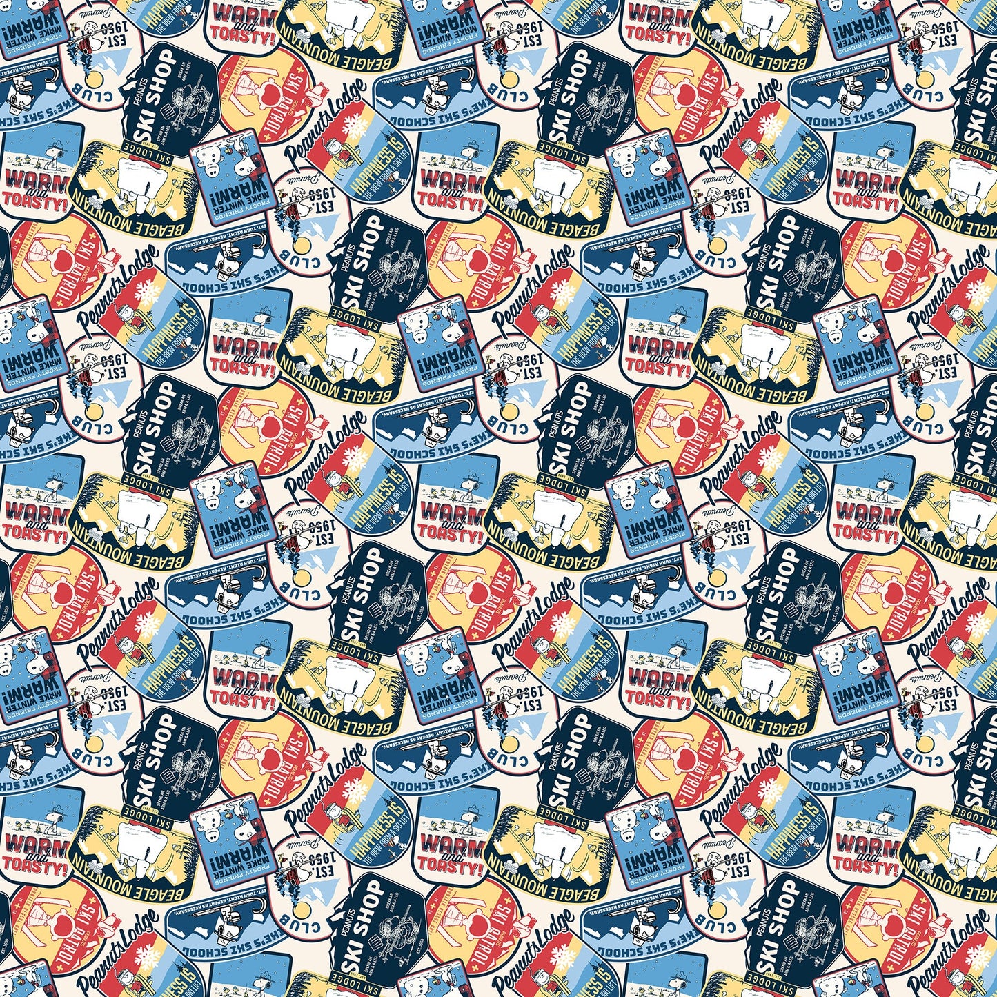 Frosty Friends - Yardage - Patches - Cream Multi
