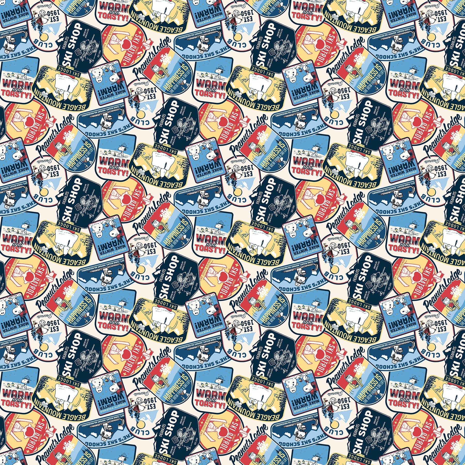 Frosty Friends - Yardage - Patches - Cream Multi