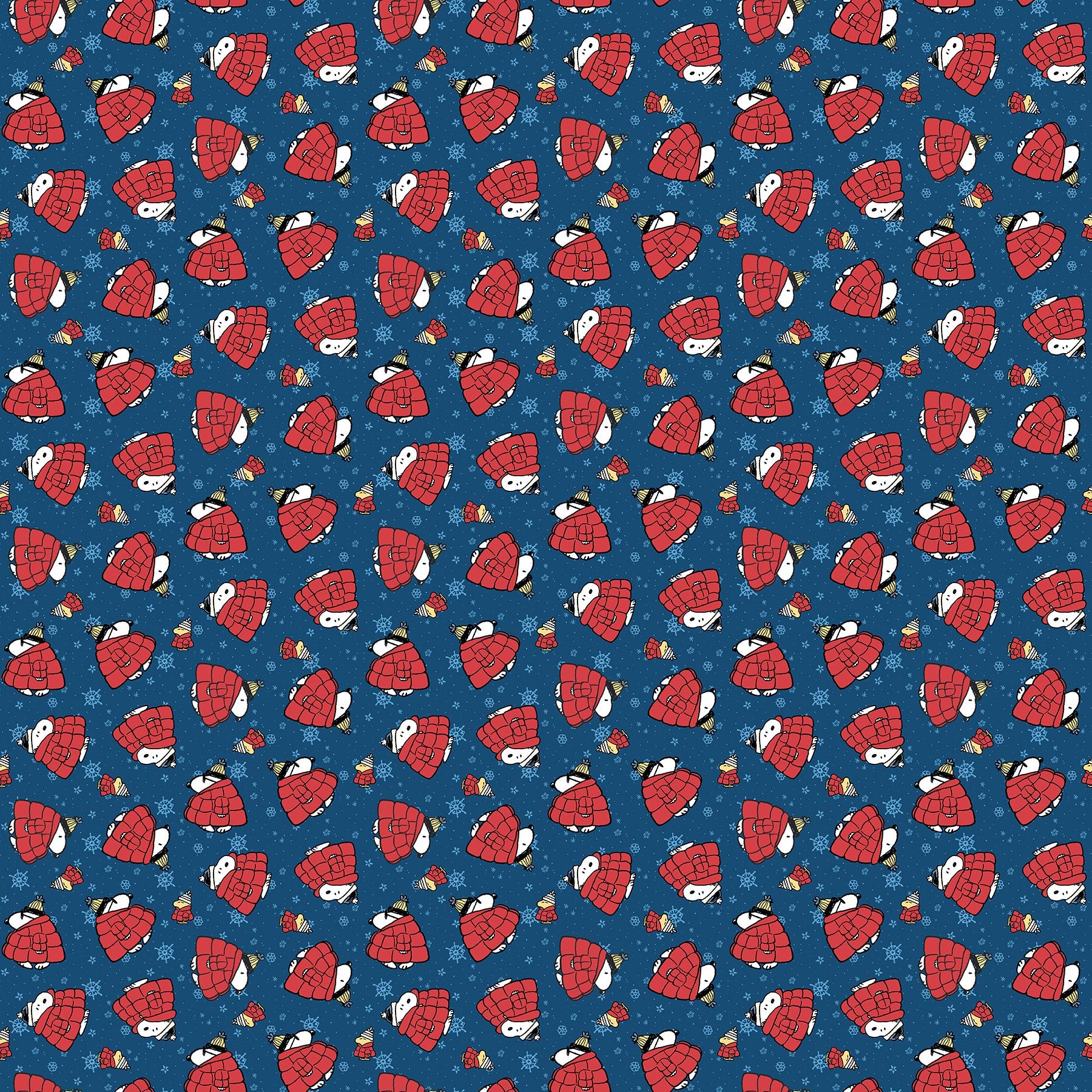 Frosty Friends - Yardage - Big Puffer - Blue Multi