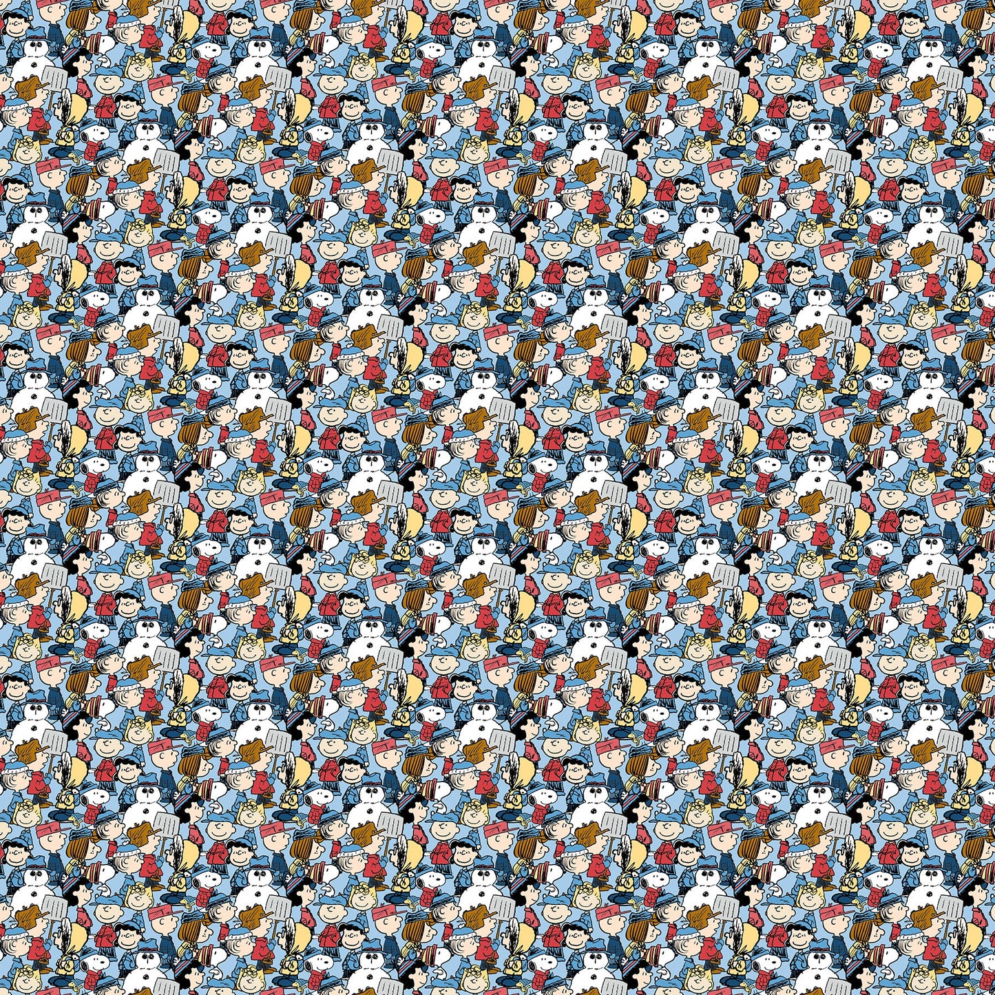 Frosty Friends - Yardage - Gang - Lt Blue Multi