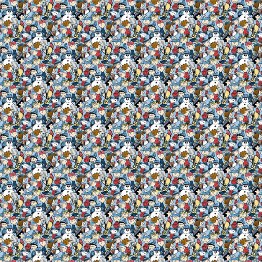 Frosty Friends - Yardage - Gang - Lt Blue Multi
