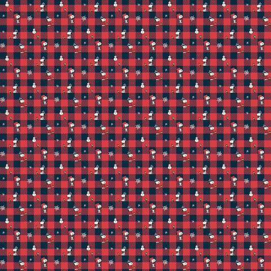 Frosty Friends - Yardage - Check - Red Multi
