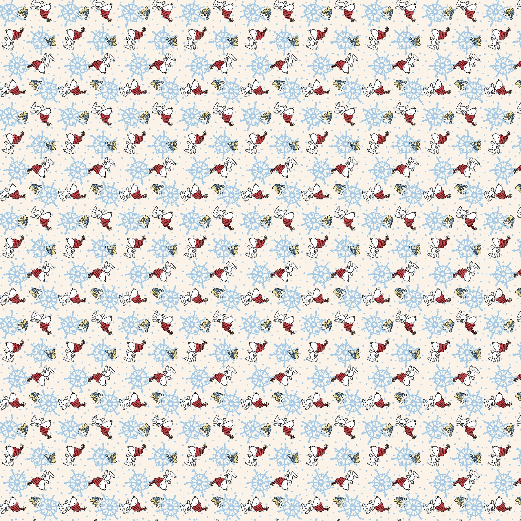 Frosty Friends - Yardage - Snowing Snoopy - Cream