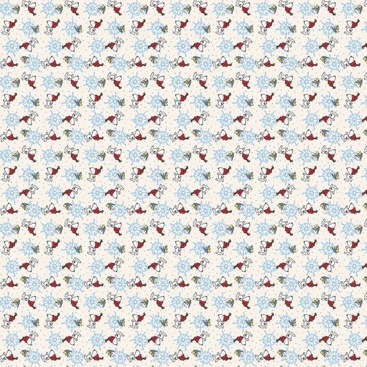 Frosty Friends - Yardage - Snowing Snoopy - Cream