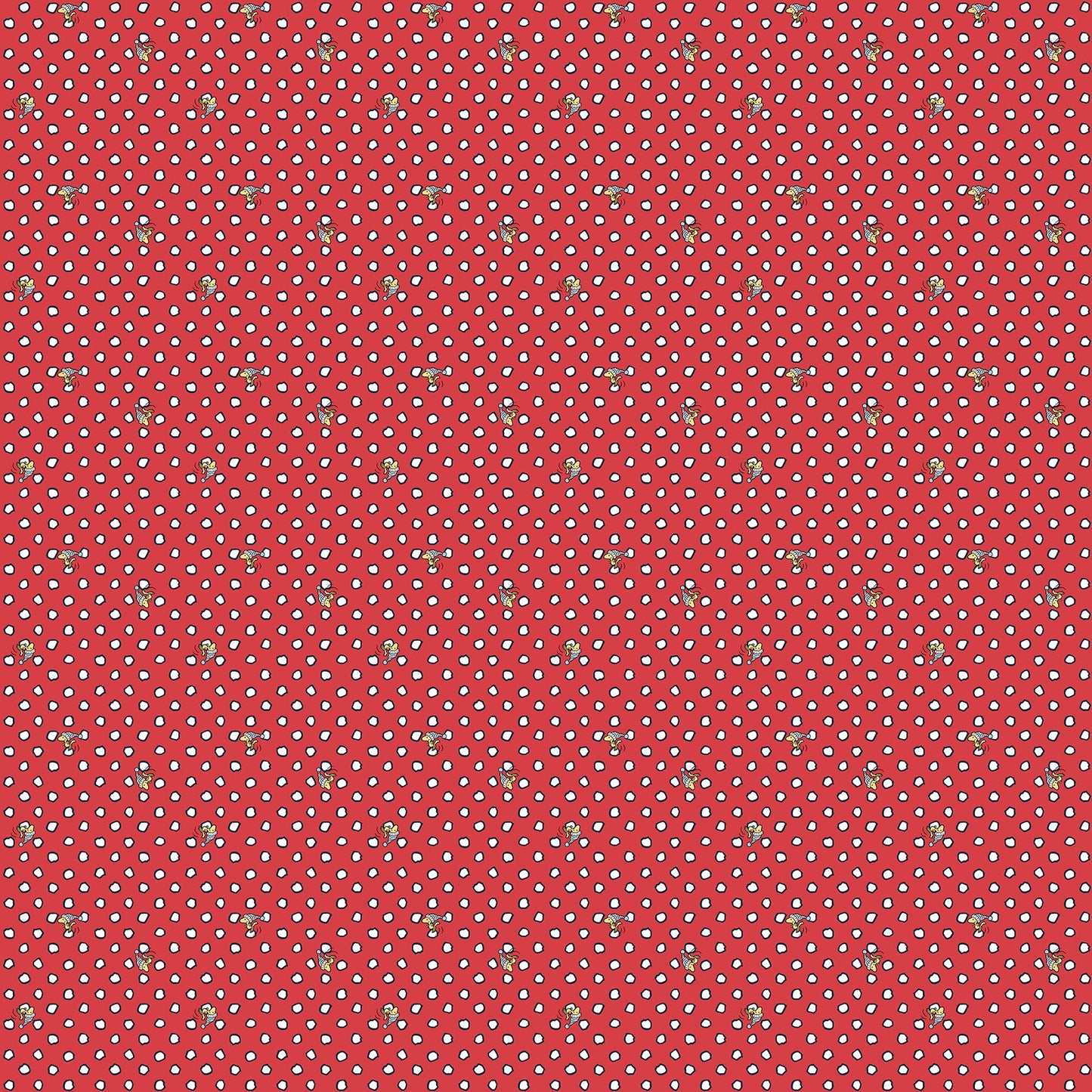 Frosty Friends - Yardage - Woodstock Dot - R E D