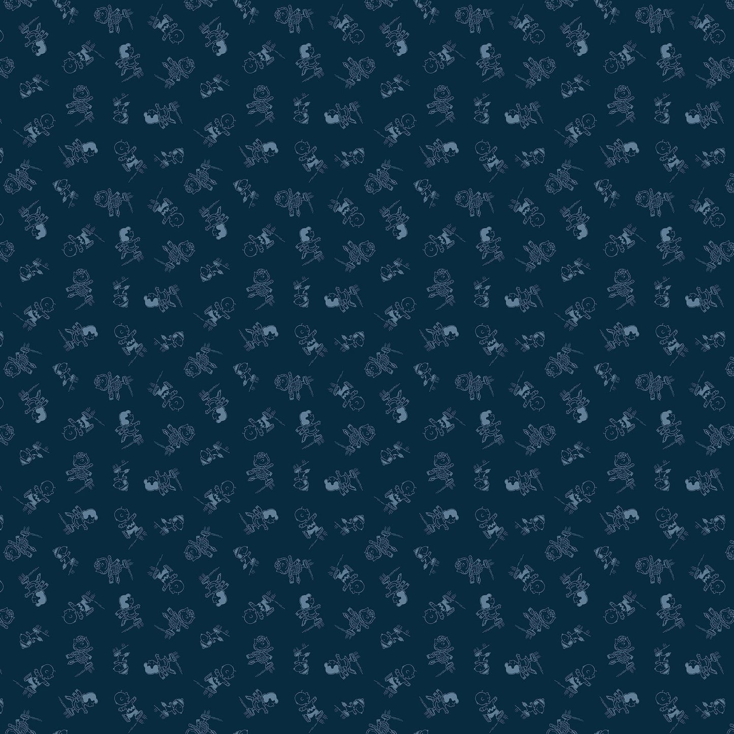 Frosty Friends - Yardage - Skating - Dk Blue