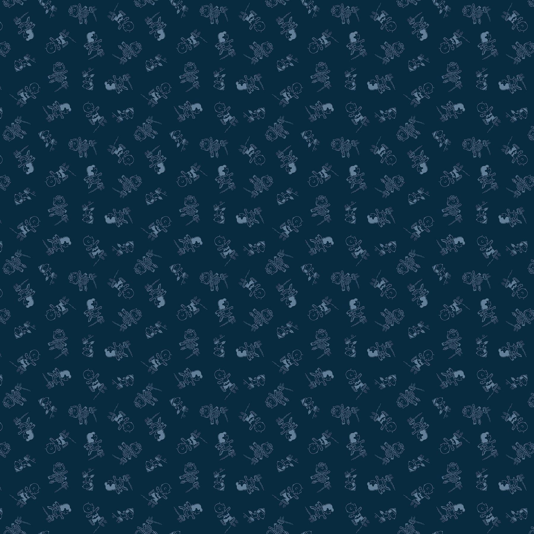 Frosty Friends - Yardage - Skating - Dk Blue