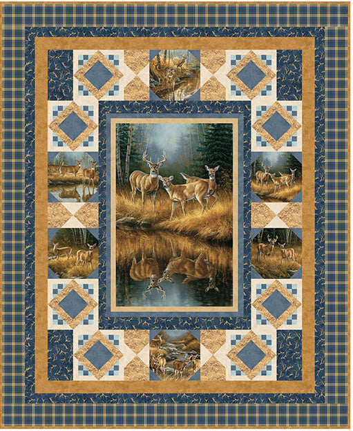 Hidden Allure quilt featuring the Birchwood Naturescapes collection by Northcott Fabrics