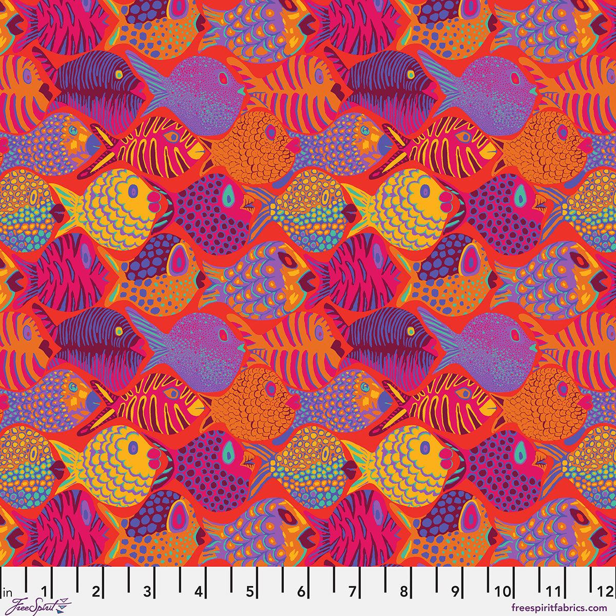 Bits & Bobs Shoal Tomato fabric by Brandon Mably