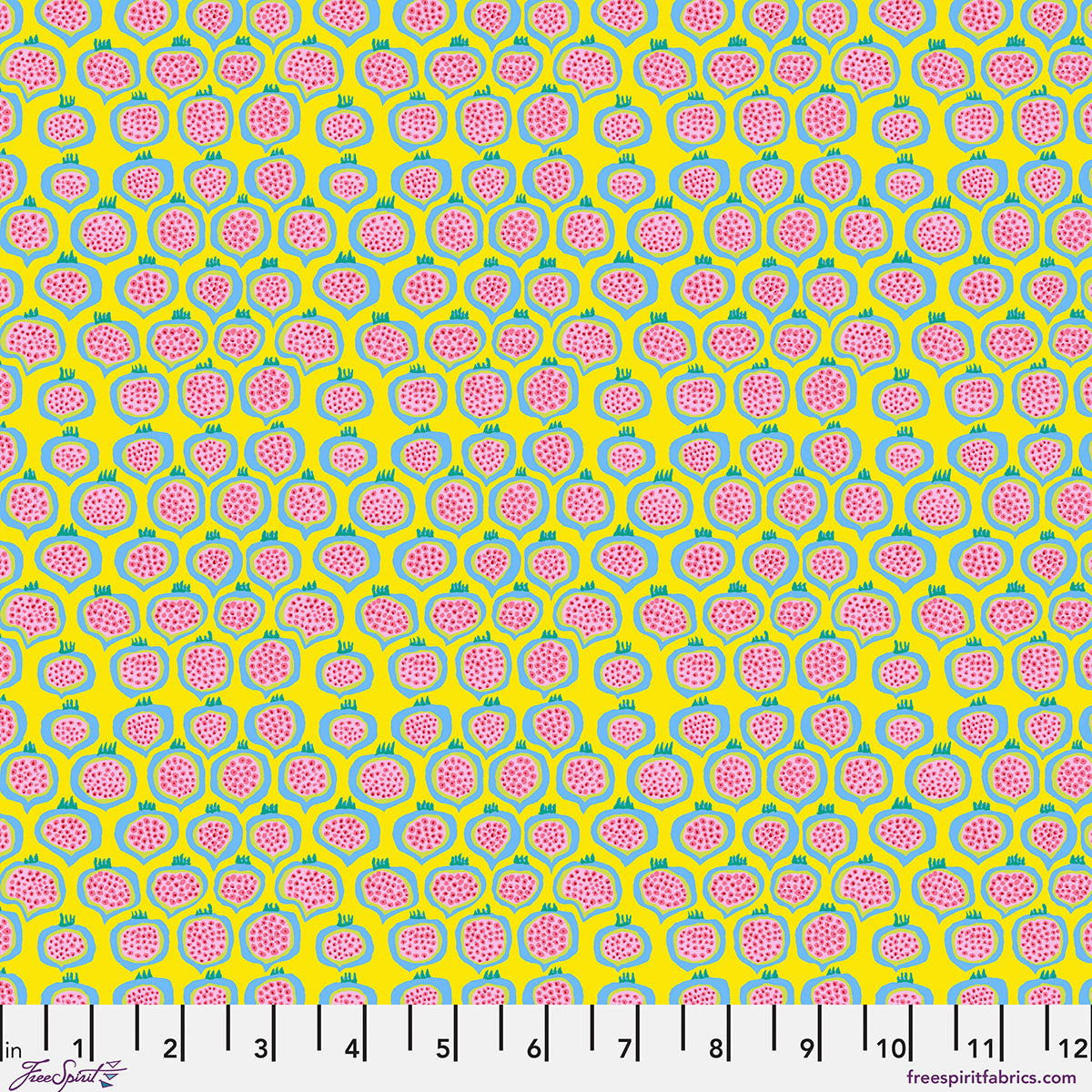 Bits & Bobs Pomegranate Yellow fabric by Brandon Mably