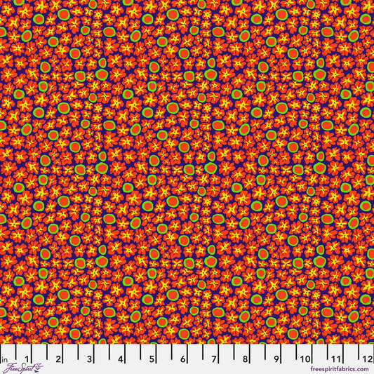 Bits & Bobs Primulas Blue fabric by Brandon Mably