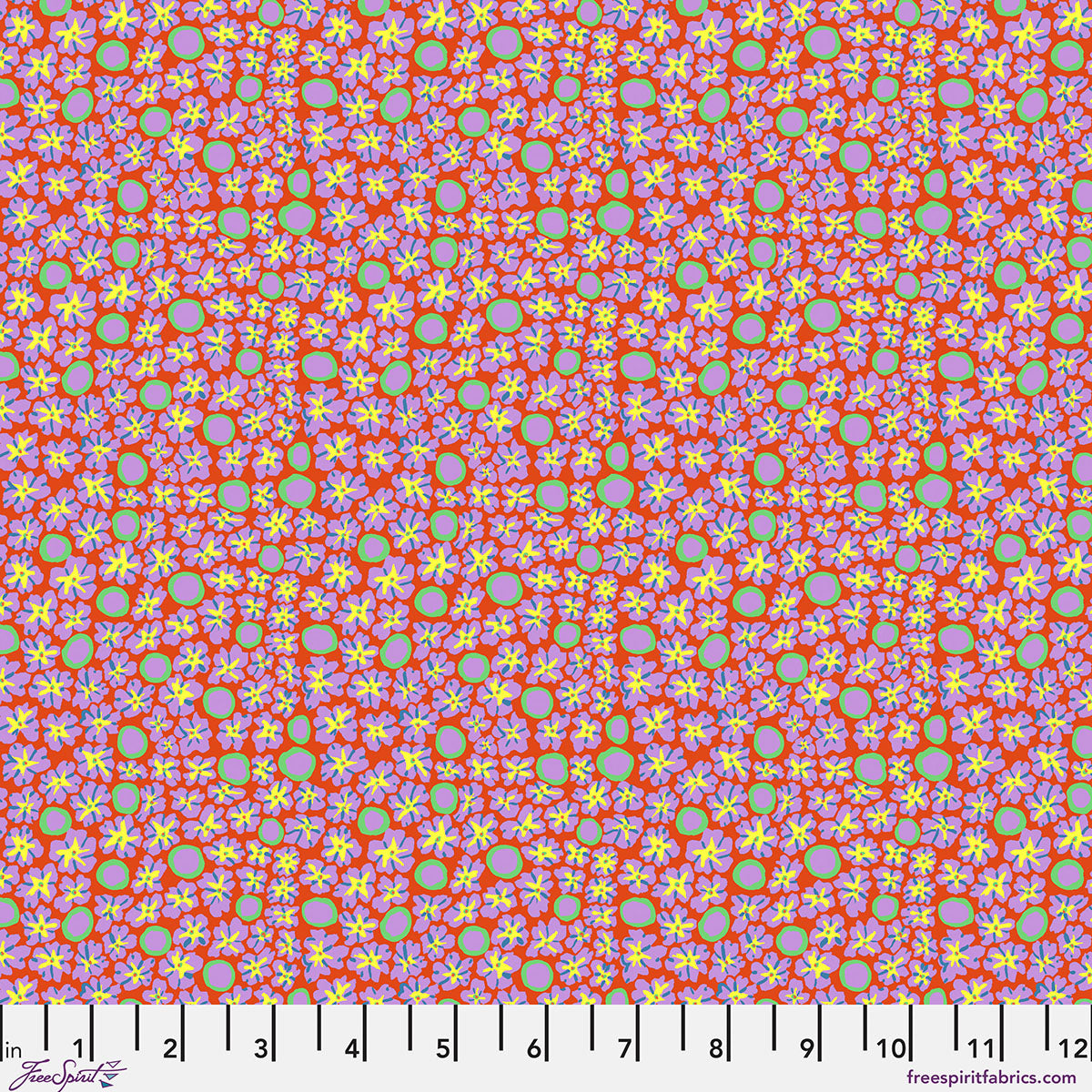 Bits & Bobs Primulas Orange fabric by Brandon Mably