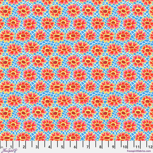 Bits & Bobs Flower Net Blue fabric by Brandon Mably