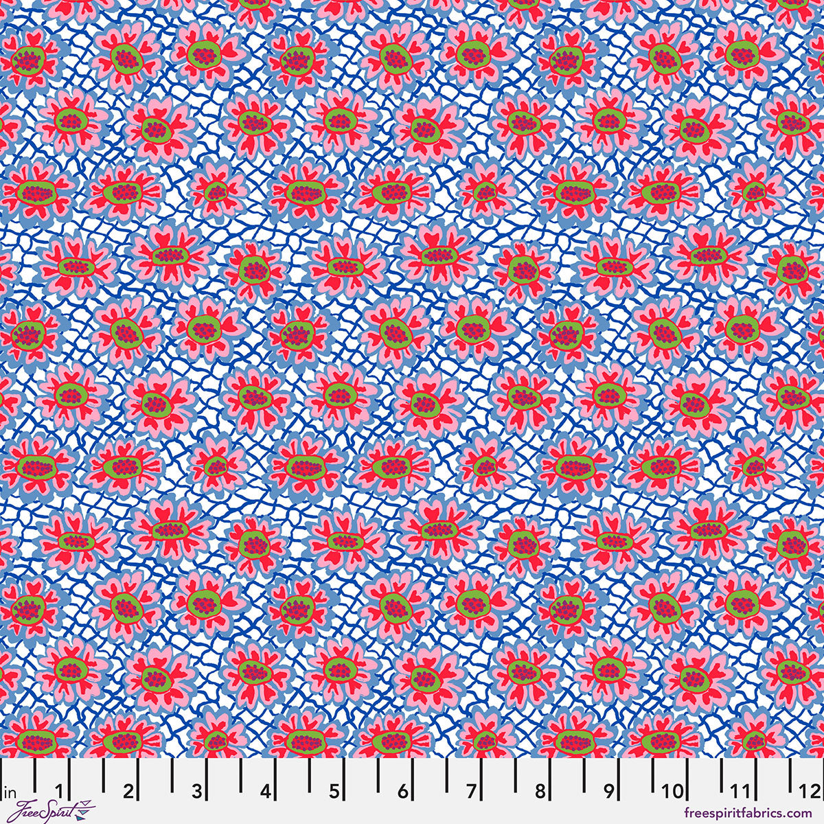 Bits & Bobs Flower Net White fabric by Brandon Mably