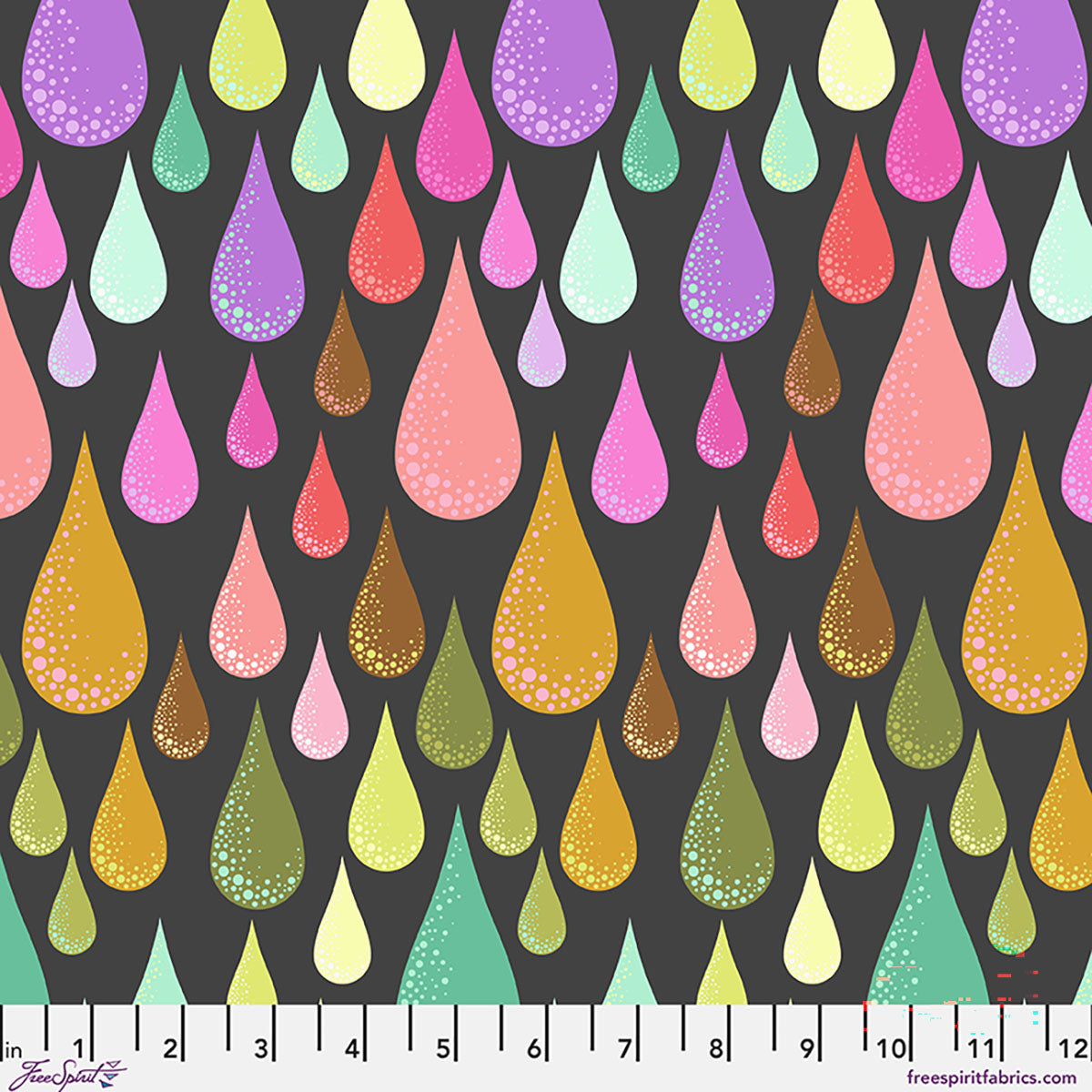 Dew Drops - Licorice Tula Pink Prince Charming Déjà Vu fabric