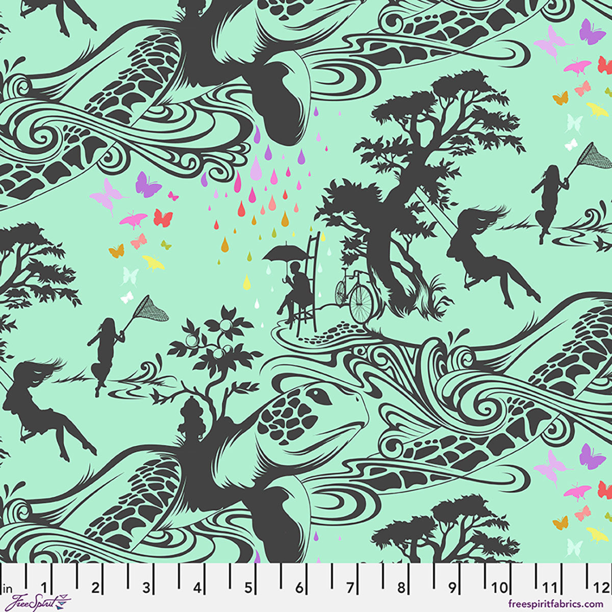 Turtle Bay - Sweet Mint Tula Pink Prince Charming Déjà Vu fabric