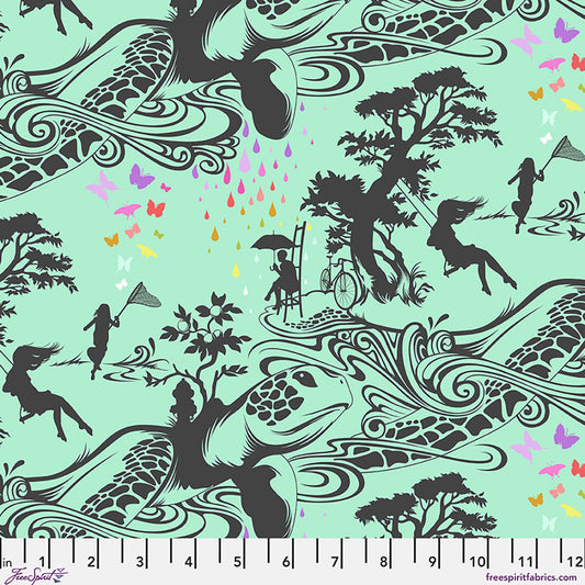 Turtle Bay - Sweet Mint Tula Pink Prince Charming Déjà Vu fabric