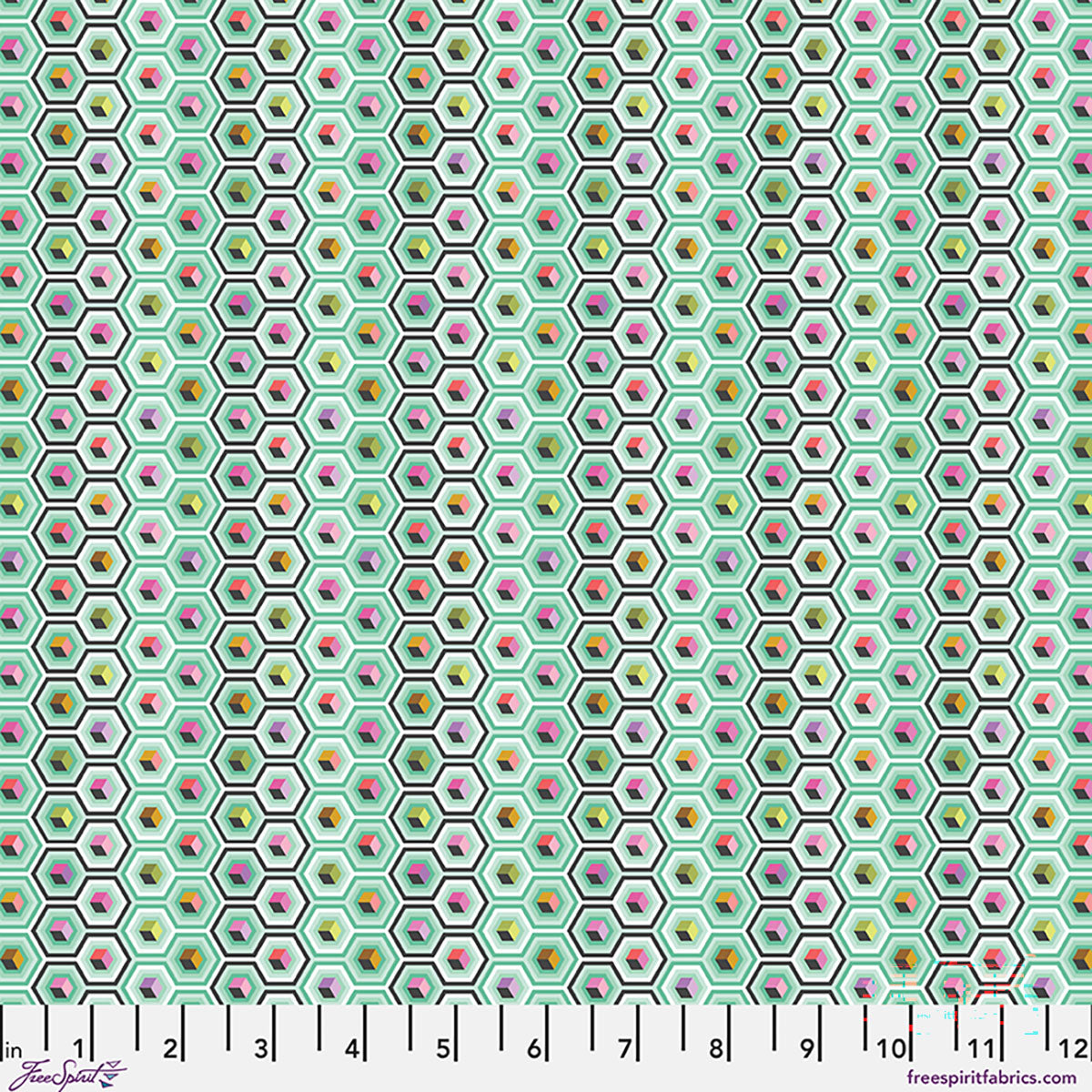 Hex Box - Sweet Mint Tula Pink Prince Charming Déjà Vu fabric