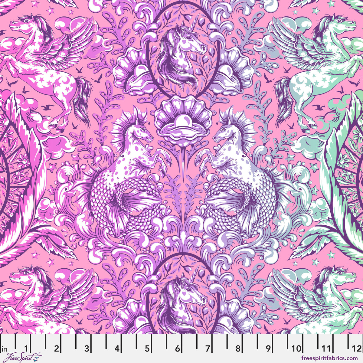Legendary Pony Tales Wildorchid fabric by Tula Pink