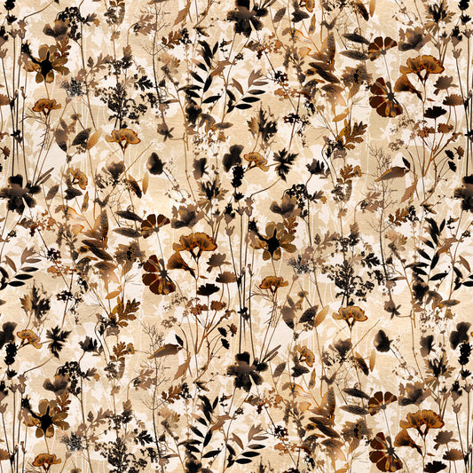 Naturescape II Meadow - Caramel fabric from Clothworks