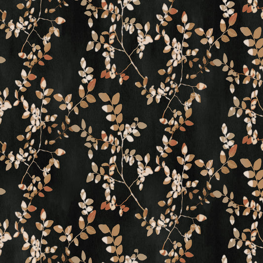 Naturescape II Vines - Black fabric from Clothworks