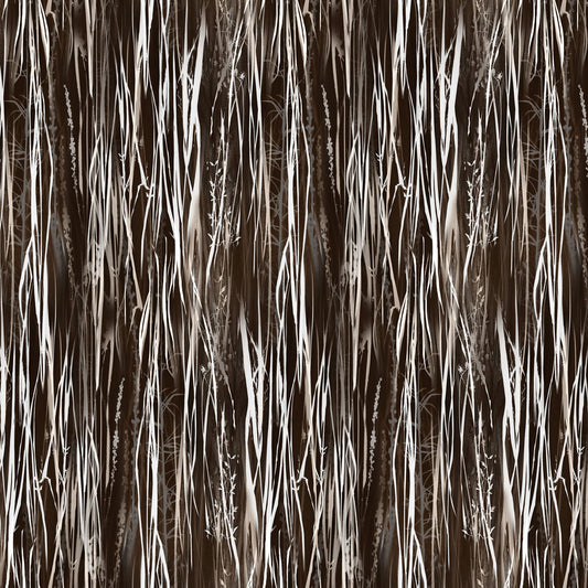 Naturescape II Grass - Black fabric from Clothworks