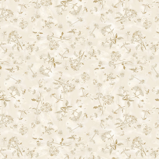 Naturescape II Sprigs - Light Khaki fabric from Clothworks