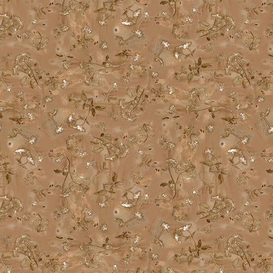 Naturescape II Sprigs - Caramel fabric from Clothworks
