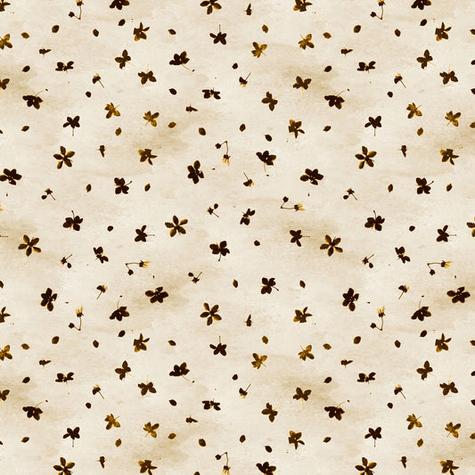 Naturescape II Blossoms - Light Khaki fabric from Clothworks