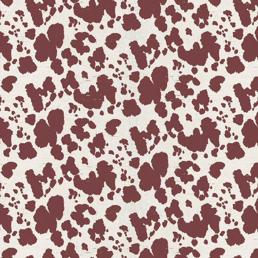 On the Farm Cowhide - Brick fabric from Clothworks